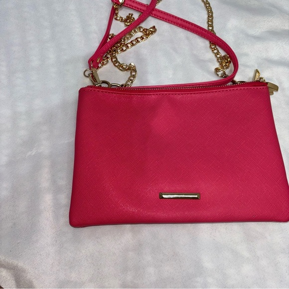 Pink Crossgrain Double Top Zip Convertible Clutch Crossbody Bag, Pink - Picture 1 of 9